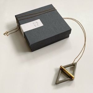 Handmade ceramic and gold necklace by Objects by Victoria Chin